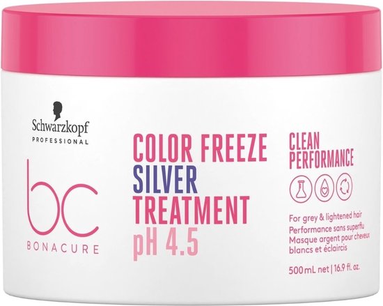 Masker Voor Grijs Haar Schwarzkopf Bonacure Color Freeze Silver (500 ml) pH 4.5