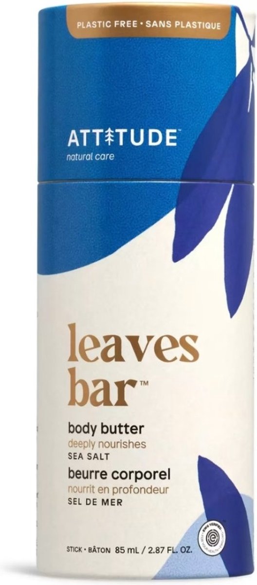 Attitude - Leaves Bar Plasticvrije Body Butter Stick Sea Salt - 85ml