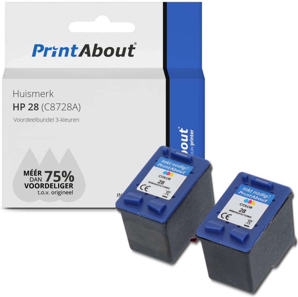 PrintAbout - Inktcartridge / Alternatief voor de HP C8728A (nr 28) / 3 Kleuren