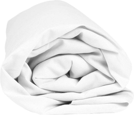 Sleepnight Hoeslaken - Perkalkatoen - (hoekhoogte 30 cm ) Blanc blanc - B 90 x L 200 cm - 1-persoons Vochtabsorberend - Geschikt voor Standaard Matras/Boxspring/Matras + Topper - 798533-B 90 x L 200 cm