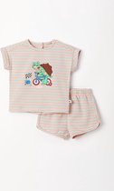 Woody pyjama baby meisjes - multicolor gestreept - schildpad - 231-3-PZG-Z/917 - maat 68