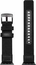 Fungus - Smartwatch bandje - Geschikt voor Apple Watch 42 / 44 / 45 / 49 mm - Series 1 2 3 4 5 6 7 8 9 SE Ultra iWatch - Stof - Nylon - Zwart