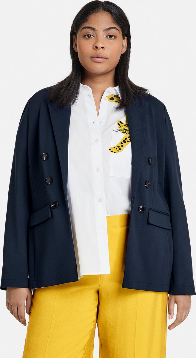 SAMOON Dames Jersey blazer Mood Blue-42