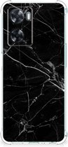 Smartphone hoesje OPPO A57 | A57s | A77 4G Mobiel Hoesje met transparante rand Marmer Zwart
