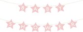 Partydeco - Babyshower banner sterren roze (2,9 mtr)