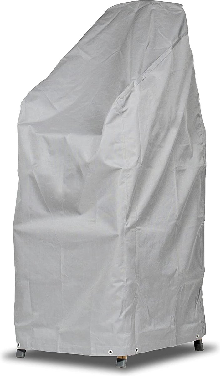 Mehr Garten Beschermhoes voor stapelstoelen / klapstoelen | 68 x 98 x 110/150 cm | polyesterweefsel, Kleur: taupe (lichtgrijs)