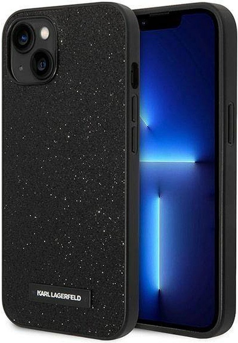 Karl Lagerfeld Glitter Back Case - iPhone 14 Plus (6.7") - Zwart