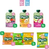 Organix Biologische Baby Snack Box 6+ Maanden – Tussendoortjes, Snacks en Knijpfruit - 24 stuks