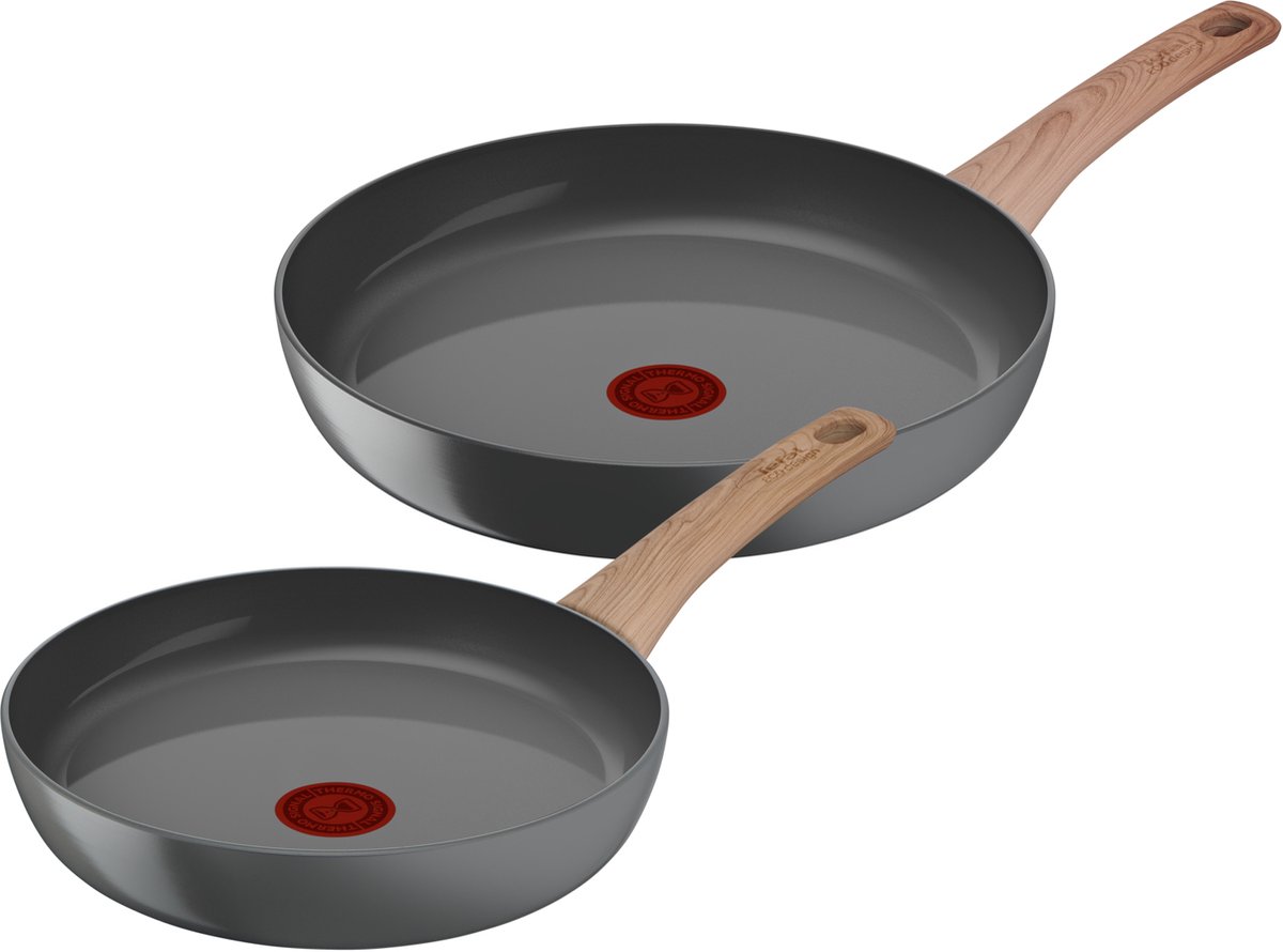 Bol.com Tefal - 2 delig Tefal Keramische Renew koekenpannen - PFAS-vrij - Thermo-Signal™ 24 en 28 cm aanbieding