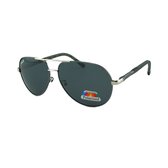 LOUD AND CLEAR® - Pilotenbril - Heren Zonnebril - Zwart - Zilver - Luxe - Gepolariseerd