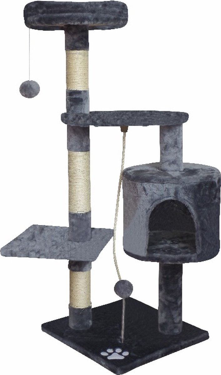 Topmast Krabpaal - Klimpaal - Kattenpaal - Montreal - Grijs - 40 x 40 x 112 cm