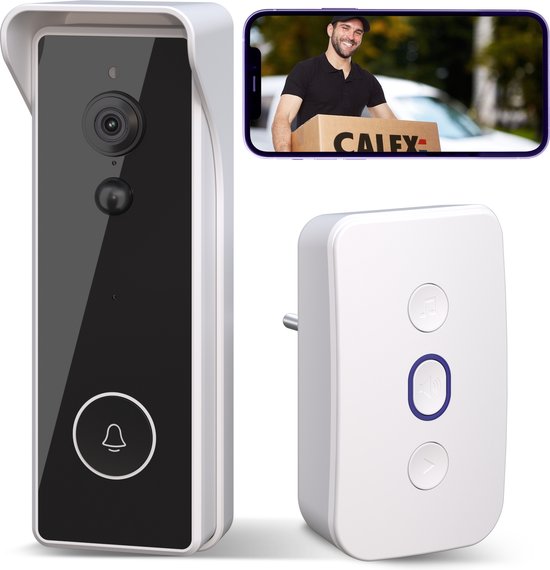 Calex Sonnette de porte intelligente avec caméra - Sonnette de porte vidéo  - 2K - Sans... | bol.com