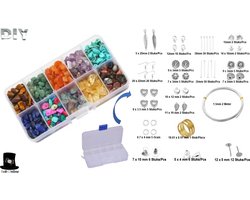 Bob Online ™ - ca. 875 Stuks – Mini – Edelstenen & Kristalkralen DIY Sieraden Maken Setje – ± 875 Piece - Mini Gem Stones & Crystals DIY Jewelry Making Set – Natuursteen Kralen Set – Kralensetje Sieraden Maken Volwassenen Pakket – Bedels
