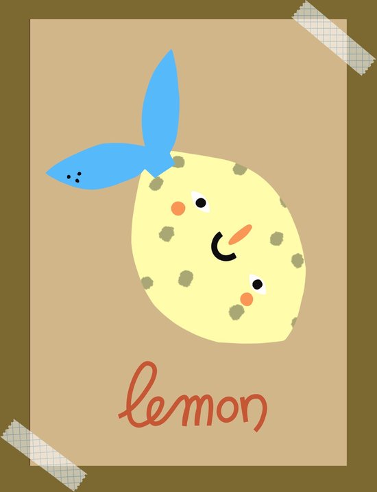 Citroen / Lemon A3 Poster Babykamer Poster / Kinderkamer Poster / Kaart / Vrolijke poster / Woonaccessoires / Babykamer wanddecoratie
