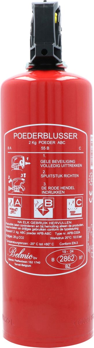 BELMIC delta brandblusser - poederblusser a/b/c - 2kg