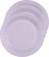 Santex feest gebak/taart bordjes - lila paars - 30x stuks - karton - D17 cm