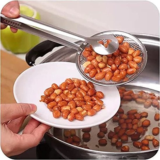 Keuken Accessoires Multifunctionele Rvs Zeef Filter Lepel - Gebakken Voedsel Olie - Zeef Clip Handheld Koken -Gereedschap Gadgets