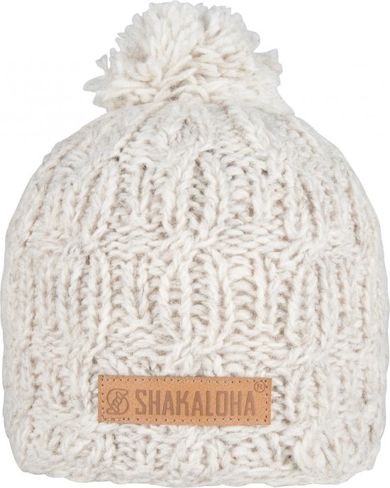 Shakaloha Gebreide Wollen Muts Heren & Dames Beanie Hat van schapenwol met polyester fleece voering - Britt Beanie Beige Unisex - One Size Wintermuts