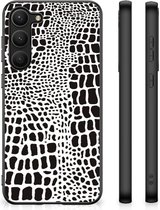 Smartphone Hoesje Geschikt voor Samsung Galaxy S23 Plus Beschermhoesje met Zwarte rand Slangenprint