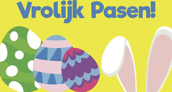 Paasvlag Vrolijk Pasen 150x225cm | bol