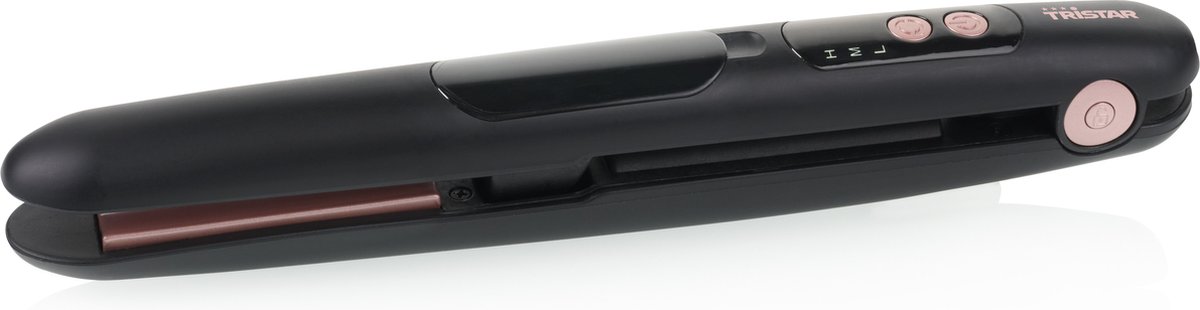 Tristar HD-2501 Draadloze Stijltang – Gebruikstijd van 30 minuten – 2-in-1: Snoerloos en stoomfunctie - Zwart Rose - Cordless Range