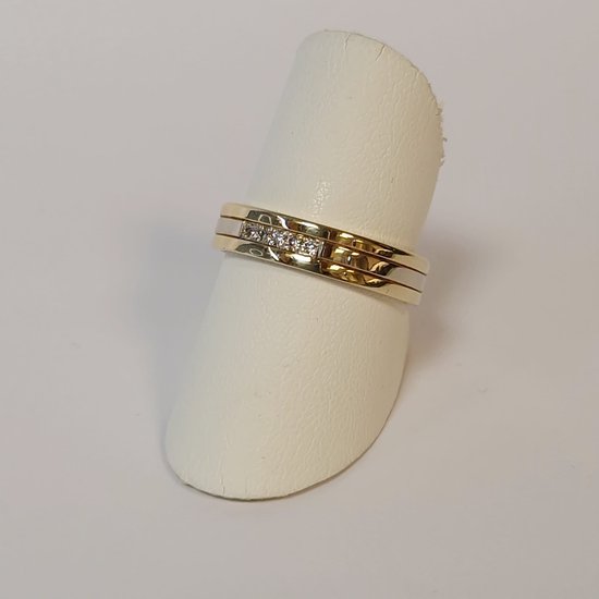 trouwring - dames - Aller Spanninga - 397 - geel/witgoud - diamant - sale Juwelier Verlinden St. Hubert - van €1281,= voor €833,=