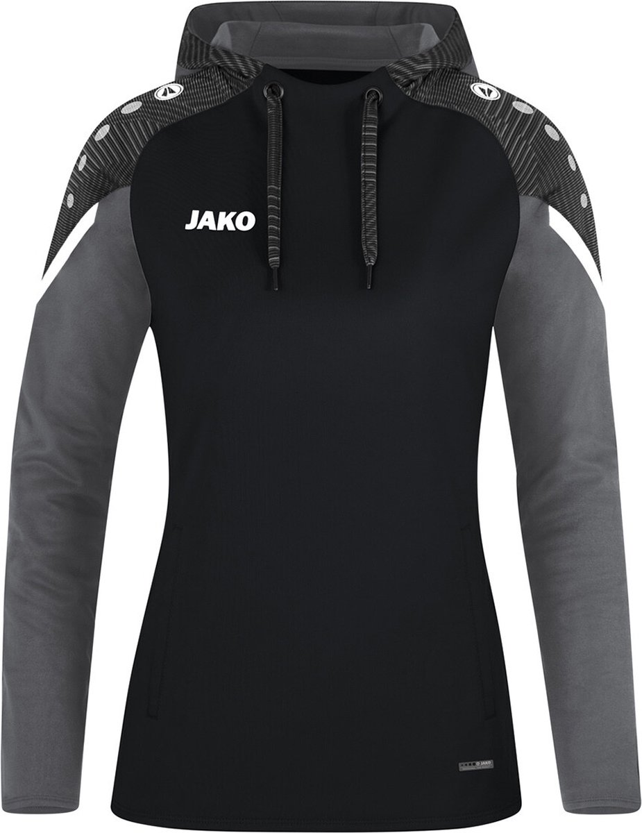 Jako Performance Sweater Met Kap Dames - Zwart / Antra Light | Maat: 38