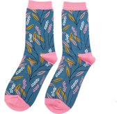 Miss Sparrow - Bamboe sokken dames bessentakken - vrolijke sokken - navy - cadeau - natuur - cadeautje