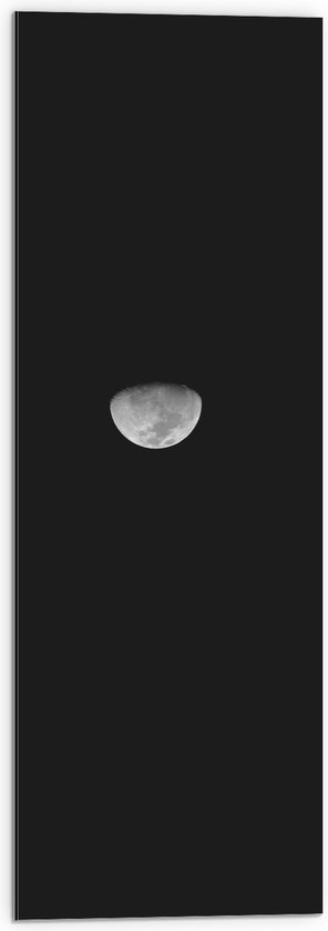 WallClassics - Dibond - Demi-Lune avec Fond Noir - Photo 30x90 cm sur Aluminium (avec système d'accrochage)