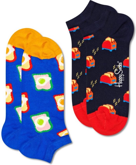 Happy Socks Toast Low Sock (2-pack) - unisex sokken - Unisex - Maat: 41-46