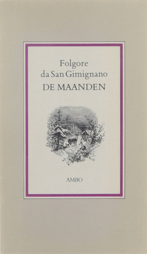 Folgore da San Gimignano DE MAANDEN AMBO boek kaft met winterse tekening