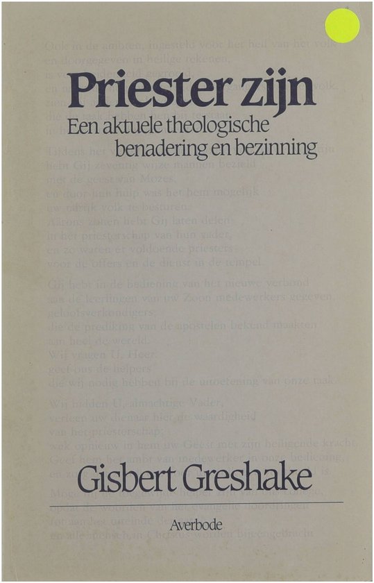 Priester zijn : een aktuele theologische benadering en bezinning