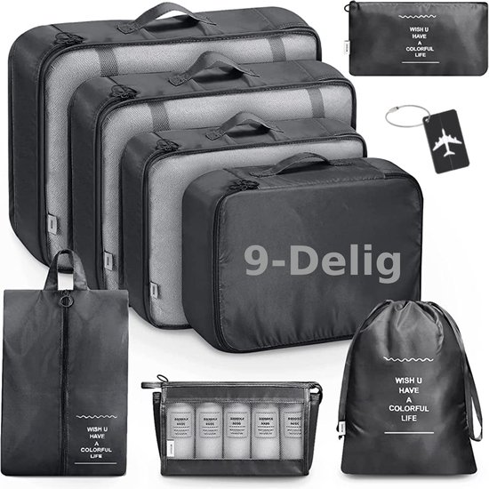 BOTC Packing Cubes Set 9-Delig - Bagage Organizers - Compression Cube -...