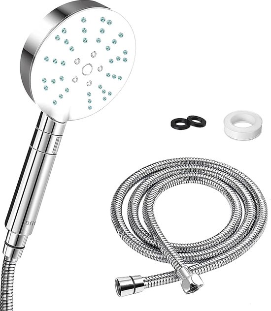 Dfito Douchekop, douchekop met 1,5 m slangkit, hoge druk douchekop groot, handheld...