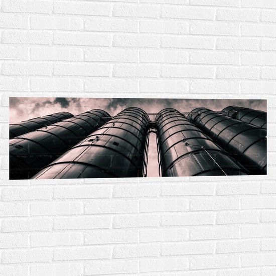 WallClassics - Muursticker - Industrie Torens - 120x40 cm Foto op Muursticker