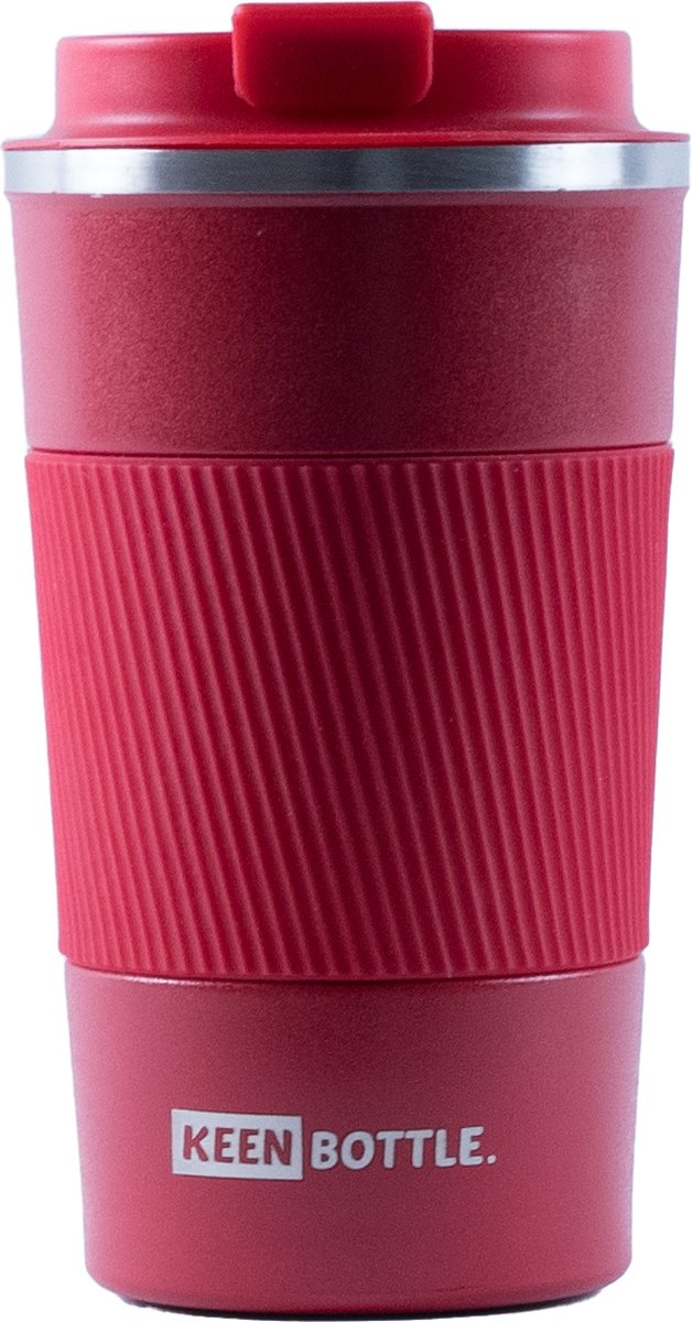Keenbottle - Koffiebeker - 510ml - Herbruikbaar en Dubbelwandig - Rood