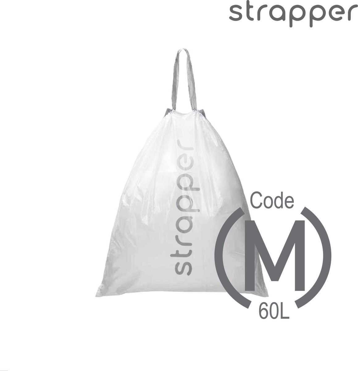 Strapper® Code M 100 Afvalzakken - Geschikt voor Brabantia Afvalbak - 60 liter - 100 vuilniszakken M