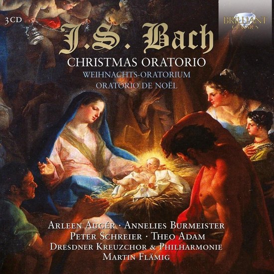 Arleen Auger, Annelies Burmeister, Peter Schreier, Theo Adam, Dresdner Kreuzchor, Dresdner Philharmonie, Martin Flämig - J.S. Bach: Weihnachtsoratorium BWV 248 (3 CD)