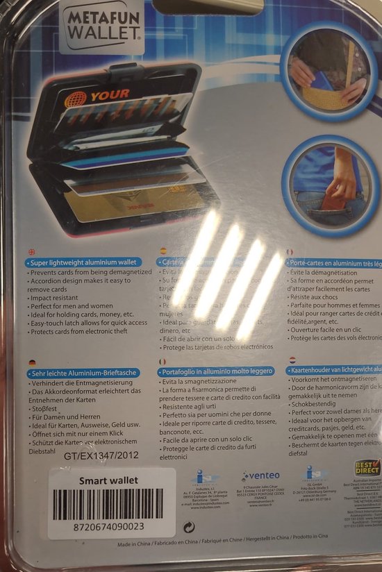 Portefeuille Metafun - Aluminium - Porte-cartes de crédit - Le porte-cartes de crédit léger de luxe original - Rouge