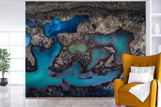 Papier peint - Papier peint photo peint Lacs abstraits en Islande - Largeur 325 cm x hauteur 260 cm