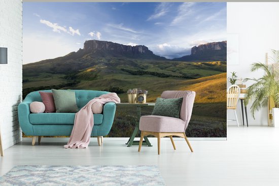 Papier peint vinyle - Coucher de soleil dans le parc national de Canaima au Venezuela largeur 390 cm x hauteur 260 cm - Tirage photo sur papier peint (disponible en 7 tailles)