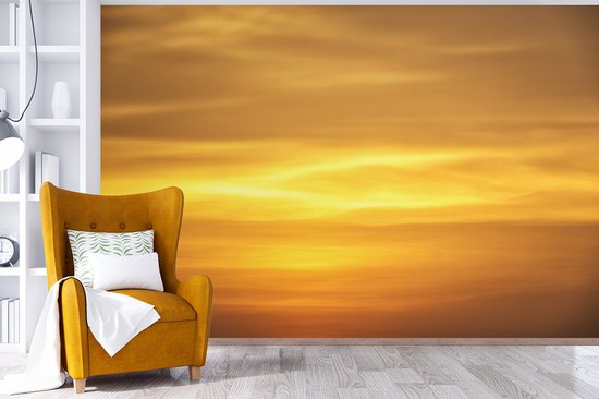 Papier peint photo peint photo vinyle - Coucher de soleil jaune ocre largeur 330 cm x hauteur 220 cm - Tirage photo sur papier peint (disponible en 7 tailles)
