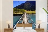 Behang - Fotobehang Brug in het Nationaal park Mount Aspiring op South-Island - Breedte 160 cm x hoogte 240 cm