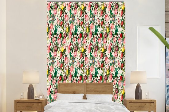 Papier peint - Papiers Papier peint photo Fleurs - Roses - Couleurs - Motif - Largeur 195 cm x Hauteur 300 cm