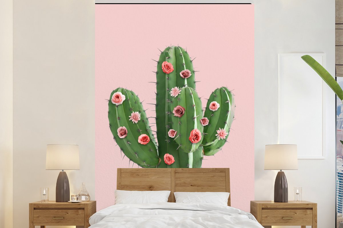Behang - Fotobehang Cactus - Stilleven - Bloemen - Breedte 200 cm x hoogte 300 cm