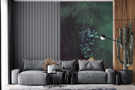 Papier Peint - Papiers Papier peint photo Papillon - Nature Morte - Blauw - Largeur 155 cm x Hauteur 240 cm