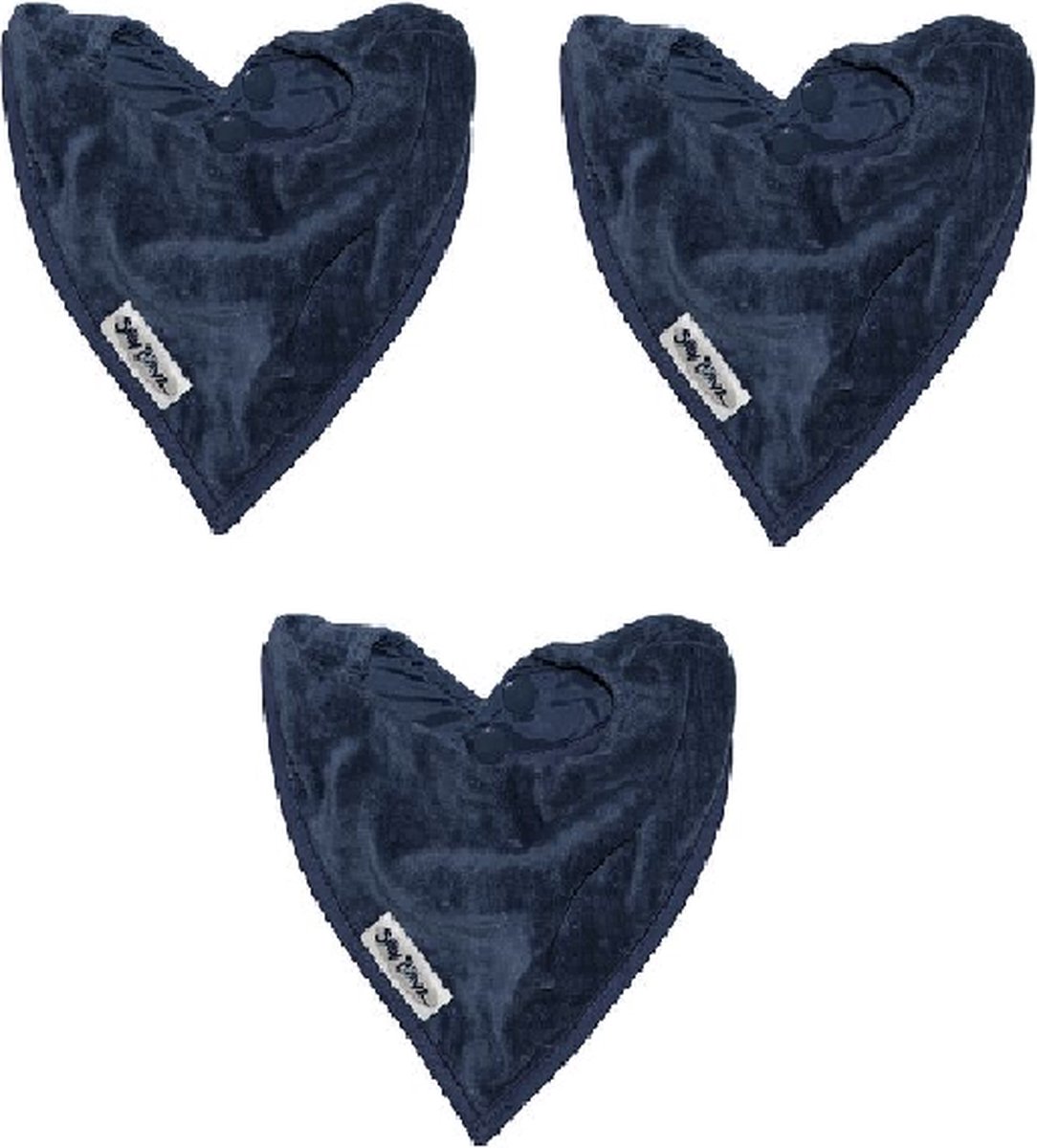 Silly Billyz Towel Bandana Bibs Navy 3 Stuks