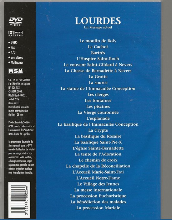 LOURDES , DOCUMENTAIRE (Dvd), MEERDERE TALEN MOGELIJK Dvd's bol