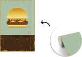 Behang - Fotobehang Een poster illustratie van een hamburger - Breedte 160 cm x hoogte 240 cm
