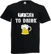 grappig T-shirt - time to drink beer - bier - feestje - kermis - carnaval - maat 3XL